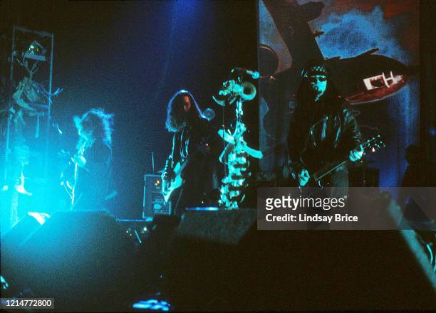 Ministry performs at the Universal Amphitheatre in Los Angeles on December 27, 1992 in Los Angeles.