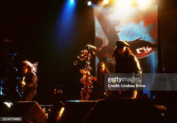 Ministry performs at the Universal Amphitheatre in Los Angeles on December 27, 1992 in Los Angeles.