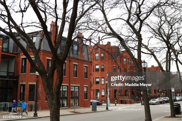 View of an unusually quiet Newbury Street on March 25, 2020 in Boston, Massachusetts. A “stay at home” order was put into effect by Governor Charlie...