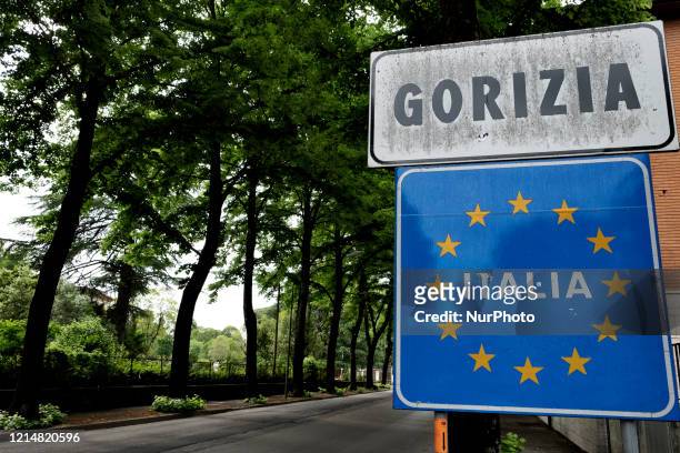 View of the border between Italy and Slovenia in the city of Gorizia. Due to the Covid-19 emergency, Slovenia has shut down some of its borders...