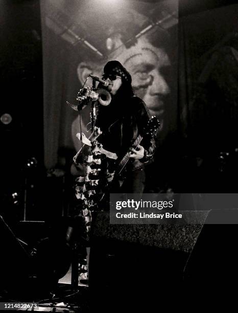 Al Jourgensen performs in Ministry at the Universal Amphitheatre in Los Angeles on December 27, 1992 in Los Angeles.