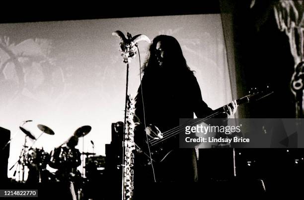 Paul Barker performs in Ministry at the Universal Amphitheatre in Los Angeles on December 27, 1992 in Los Angeles.