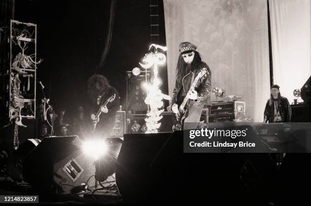 Mike Scaccia, Al Jourgensen, and Michael Balch perform in Ministry at the Universal Amphitheatre in Los Angeles on December 27, 1992 in Los Angeles.