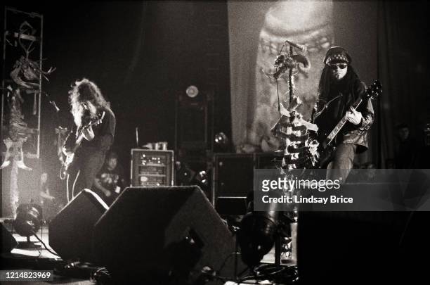Mike Scaccia and Al Jourgensen perform in Ministry at the Universal Amphitheatre in Los Angeles on December 27, 1992 in Los Angeles.