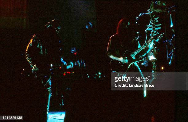 Al Jourgensen and Louis Svitek perform in Ministry at the Universal Amphitheatre in Los Angeles on December 27, 1992 in Los Angeles.