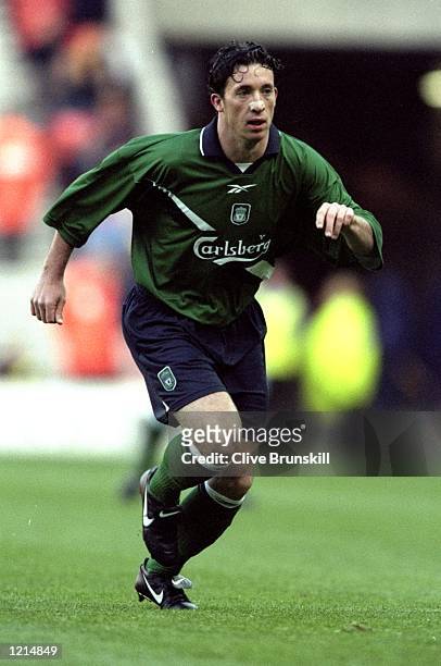 Robbie Fowler of Liverpool in action during the 100th League Championship Challenge match against Sunderland played at the Stadium of Light in...