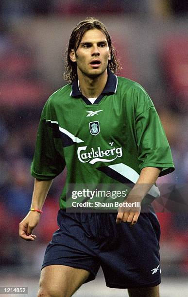 Patrik Berger of Liverpool in action during the 100th League Championship Challenge match against Sunderland played at the Stadium of Light in...