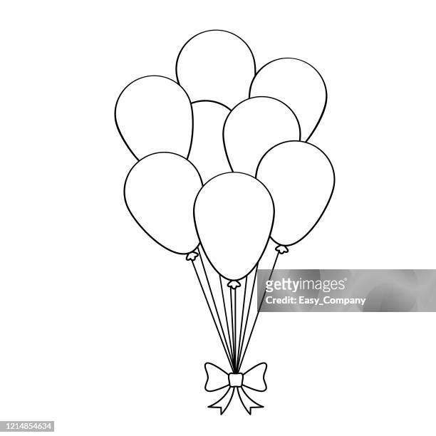 vector illustration of balloon isolated on white background for kids coloring book. - colouring book stock illustrations
