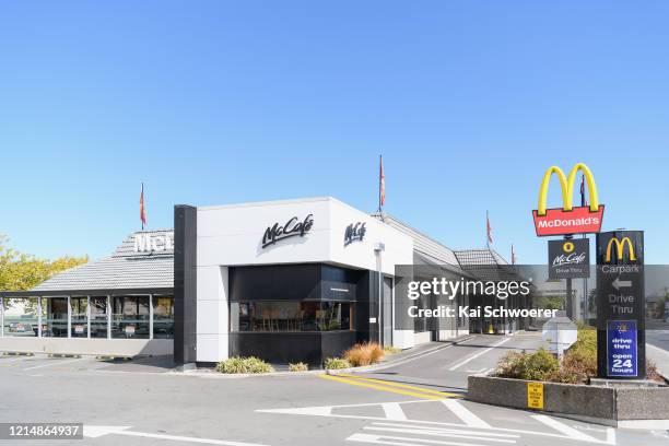 Closed McDonald's restaurant is seen on March 26, 2020 in Christchurch, New Zealand. New Zealand has gone into lockdown as the government imposes...