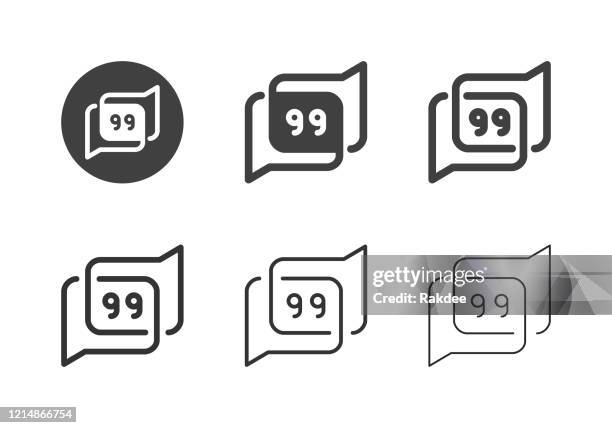 comment icons - multi series - commentator stock illustrations