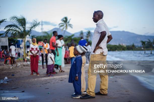 Muslim family takes family snapshots during celebrations for Eid al-Fitr, the festivity marking the end of the Muslim holy month of Ramadan at Safi...