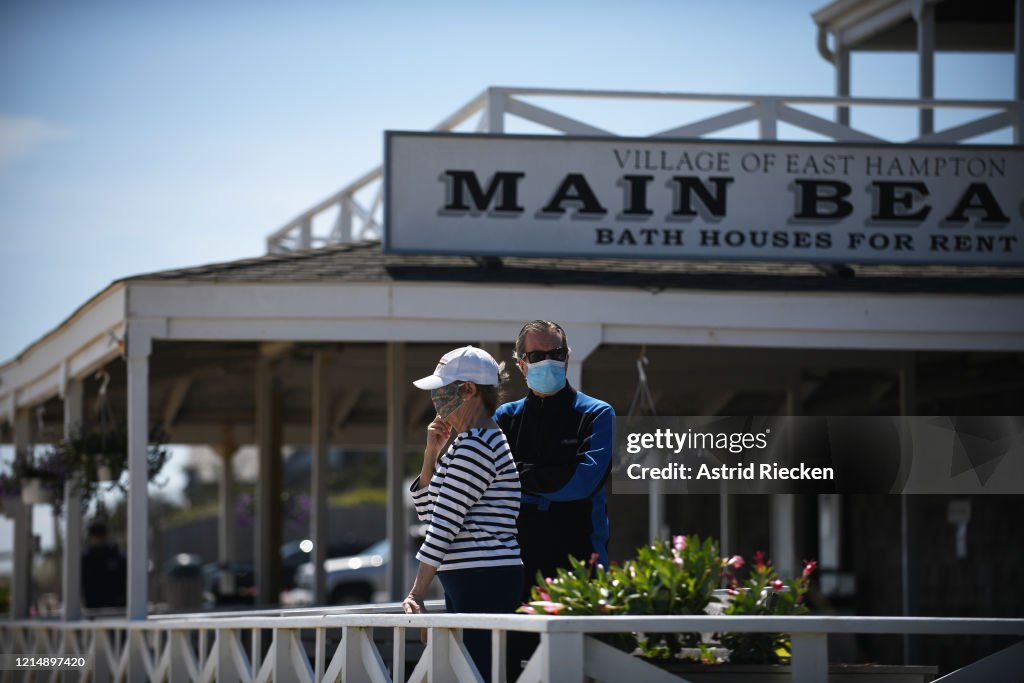 Memorial Day Weekend Celebrated On Eastern Long Island, As The Hamptons Remains Partly Closed Over