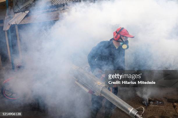 actividad de fogging de mosquitos - dengue fotografías e imágenes de stock