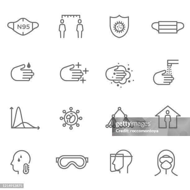 covid-19 - goggles isolated stock illustrations