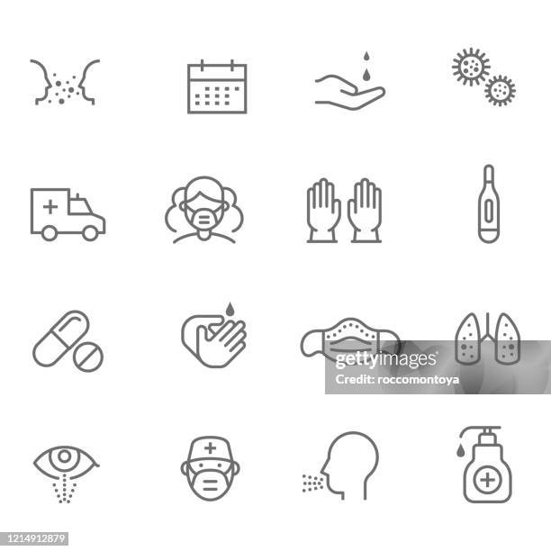 covid-19 - bronchitis stock illustrations