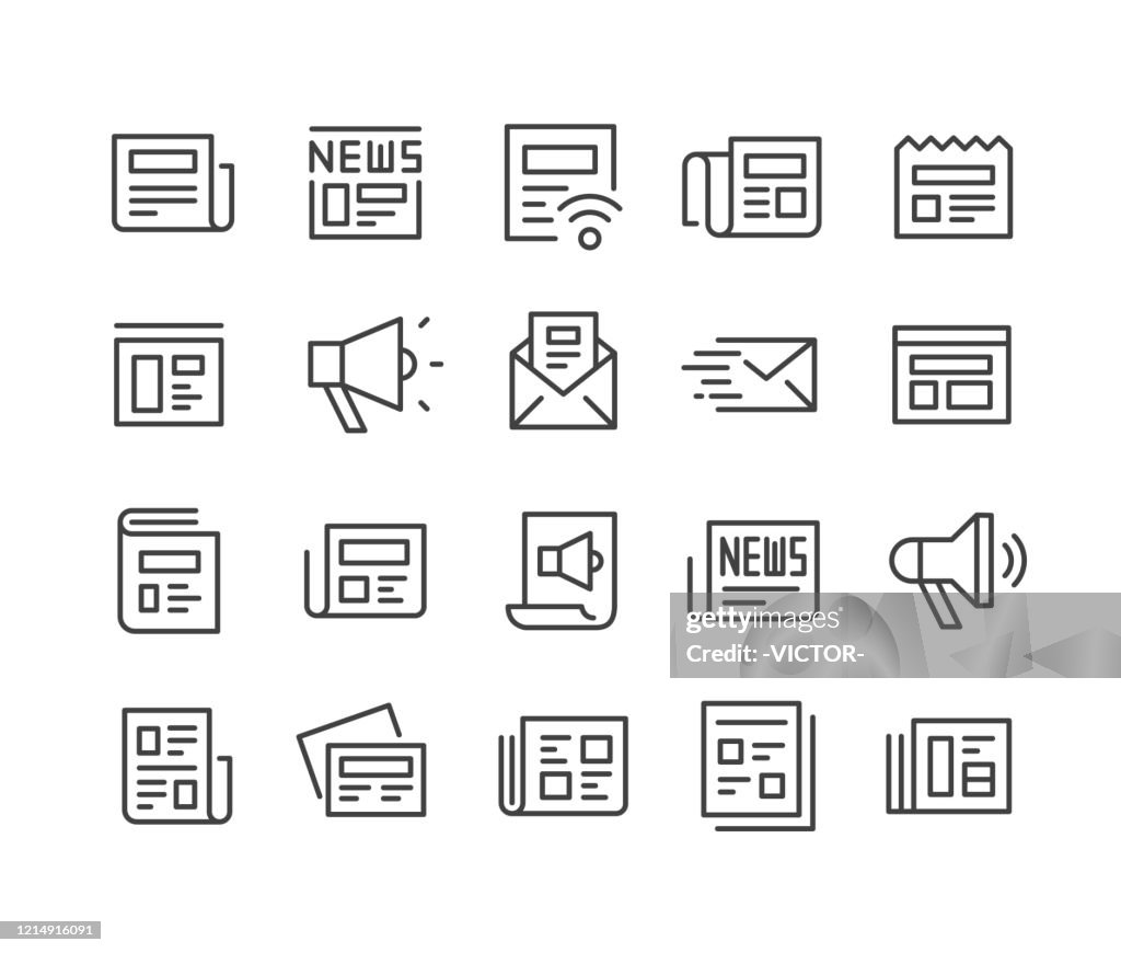 News Icons Set - Classic Line Series