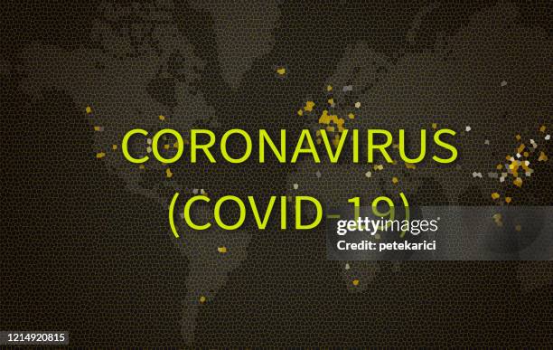 world map- coronavirus (covid-19) - old stop sign white background stock illustrations