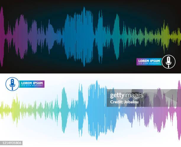 spectrum wave sounds voice recognition - audio equipment stock illustrations