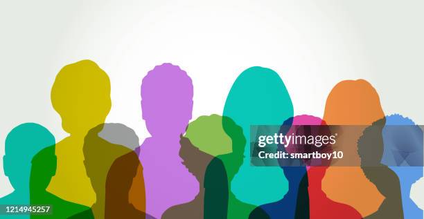 head profile icons - abstract group of people stock illustrations