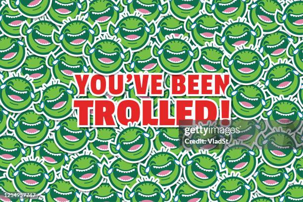 internet troll online mocking lol funny prank joke background - trolling internet stock illustrations