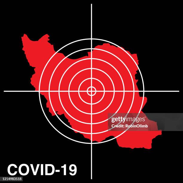 covid-19 iran target map icon - iran coronavirus stock illustrations