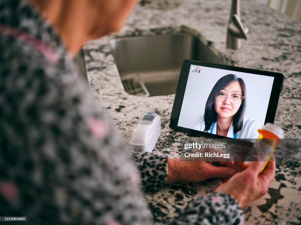 Senior Woman on a Virtual Doctor Visit