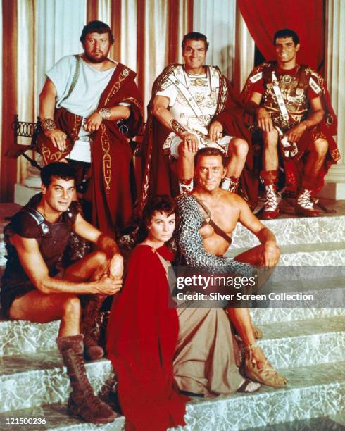 Peter Ustinov , British actor, Laurence Olivier , British actor, John Gavin , US actor, Tony Curtis , US actor, Jean Simmons , British actress, and...
