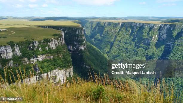 fortaleza canyon, located in serra geral national park in cambará do sul, rio grande do sul, brazil. - hill range stock pictures, royalty-free photos & images