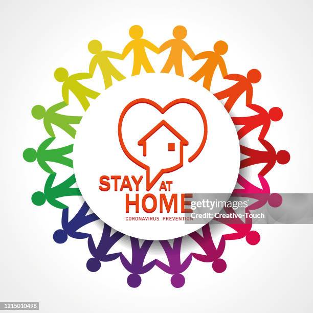 stay at home paper people - paper doll hearts stock illustrations