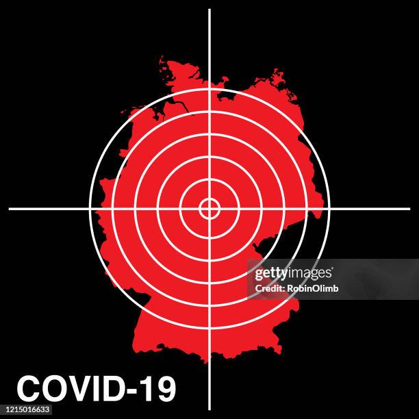 covid-19 germany target map icon - crosshair stock illustrations