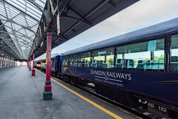 historical railway station of dunedin, new zealand - dunedin railway station stock pictures, royalty-free photos & images