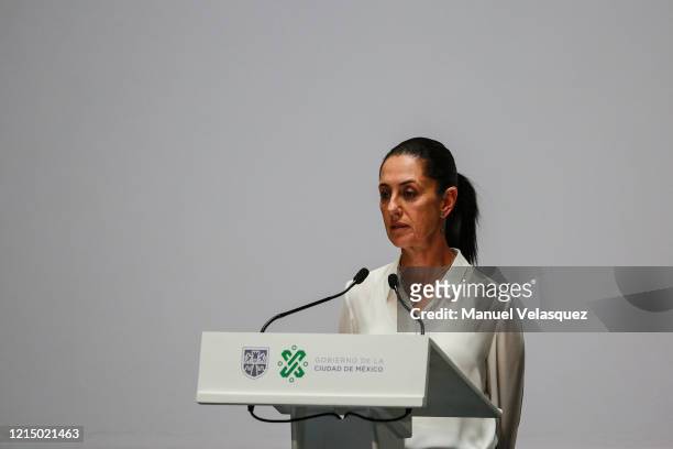 Claudia Sheinbaum, Mexico City Mayor speaks during a press conference held in the Mexico City Mayor Hall on March 26, 2020 in Mexico City, Mexico....
