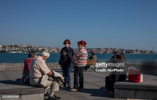 People over 65 years seen with protective face masks in Istanbul, Turkey May 24, 2020. Turkey imposed a four-day nationwide curfew during the Muslim...