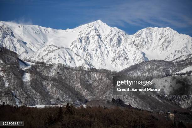 hakuba snow mountains - hakuba fotografías e imágenes de stock