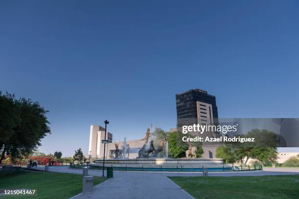 View of an empty Macroplaza on March 26, 2020 in Monterrey, Mexico. While most countries and major cities have ordered a lockdown to halt COVID-19...