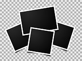 Composition of empty photo frames