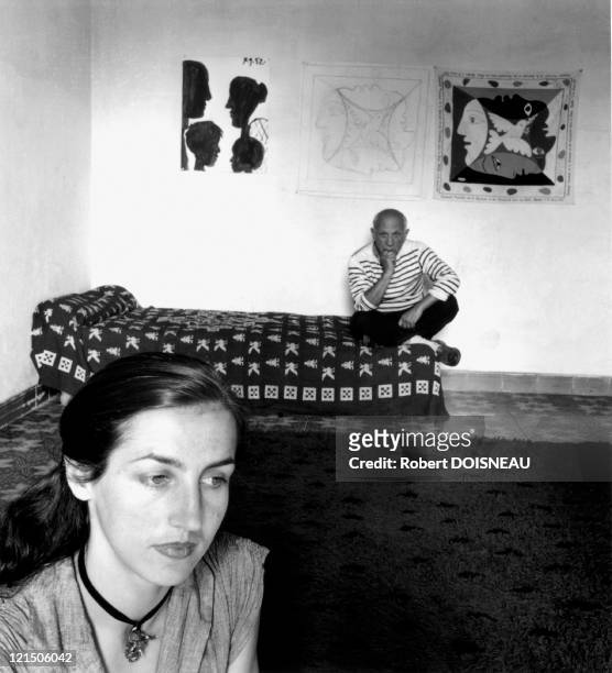 Pablo Picasso And His Wife Francoise Gilot, Vallauris