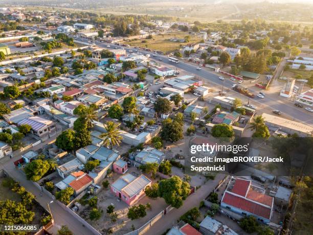 aerial view of residential part of maputo, zimpeto, capital city of mozambique, mozambique - mozambique stock pictures, royalty-free photos & images