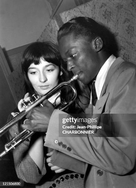 Juliette Greco And Miles Davis At The 'Salle Pleyel.