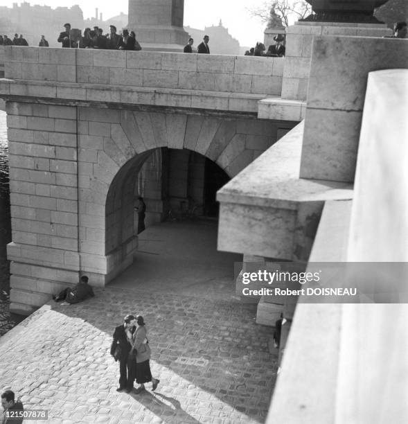 Lovers On The Seine Banks, Paris, 1950