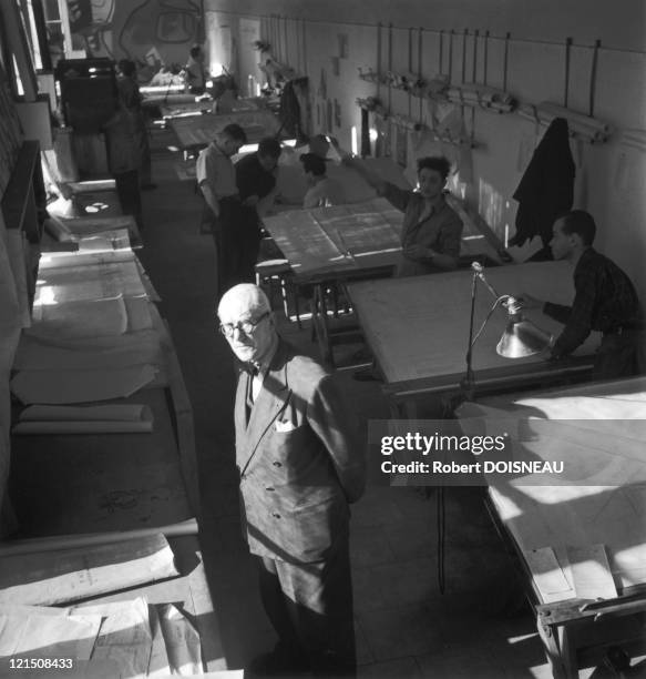 Le Corbusier, A French-Swiss Architect, In His Atelier On Sevres Street