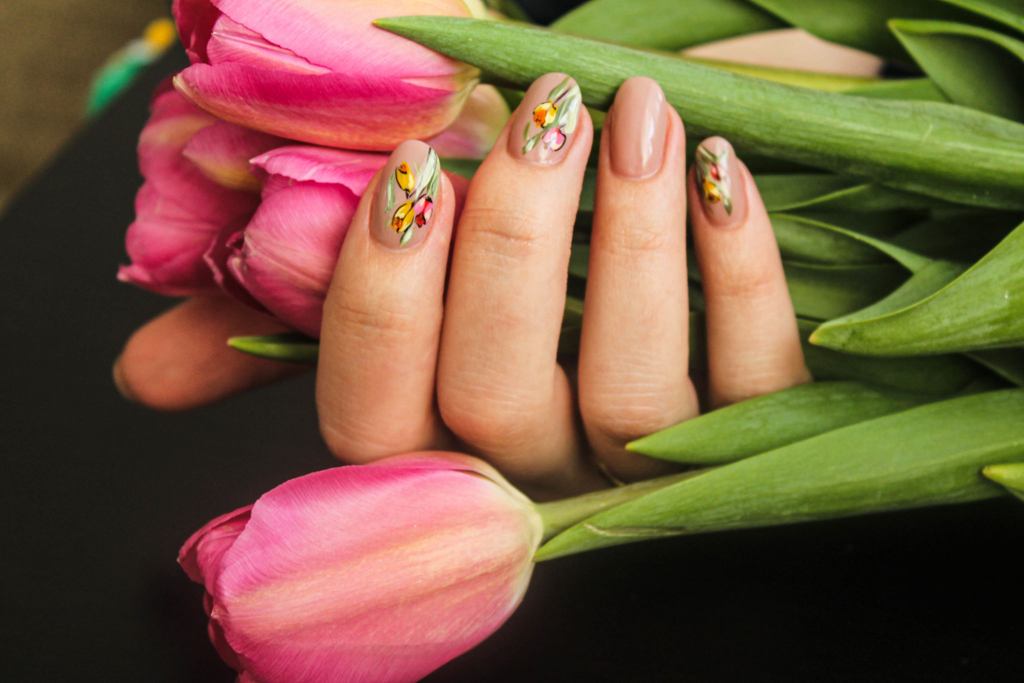spring floral nails