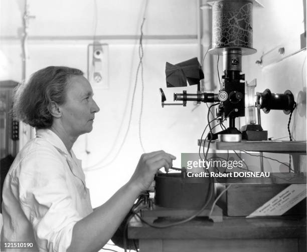 The Scientist In Her Laboratory Of The Institut Du Radium In Paris, Nobel Prize Of Chemistry In 1935 For Discovering Artificial Radioactivity