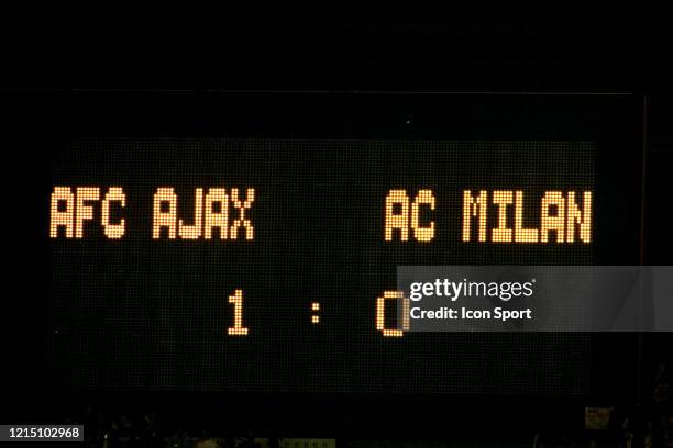 Illustration scoreboard during the Champions League Final match between Ajax Amsterdam and Milan AC at Ernst-Happel-Stadion, Vienna, Austria on 24th...