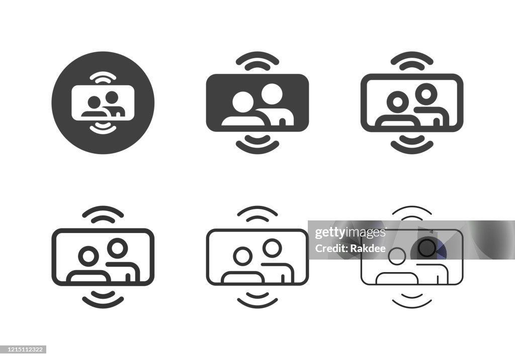 Iconos de videollamadas móviles - Serie Múltiple
