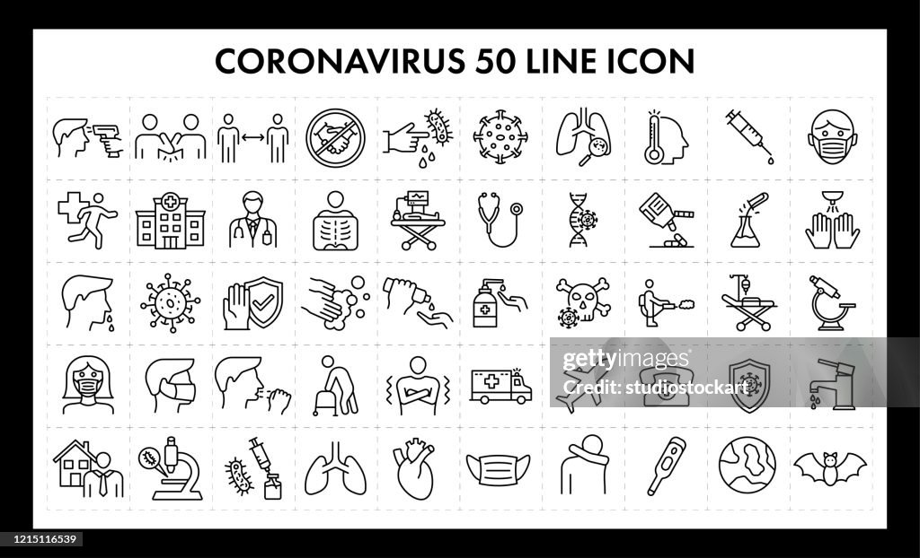 Coronavirus 50 Line Icon