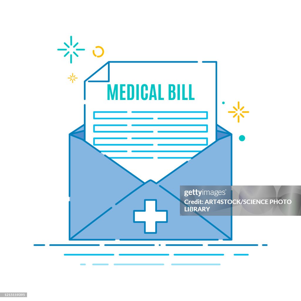Medical bill invoice, illustration