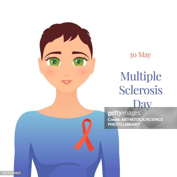 ilustraciones, imágenes clip art, dibujos animados e iconos de stock de multiple sclerosis awareness, illustration - autoimmunity