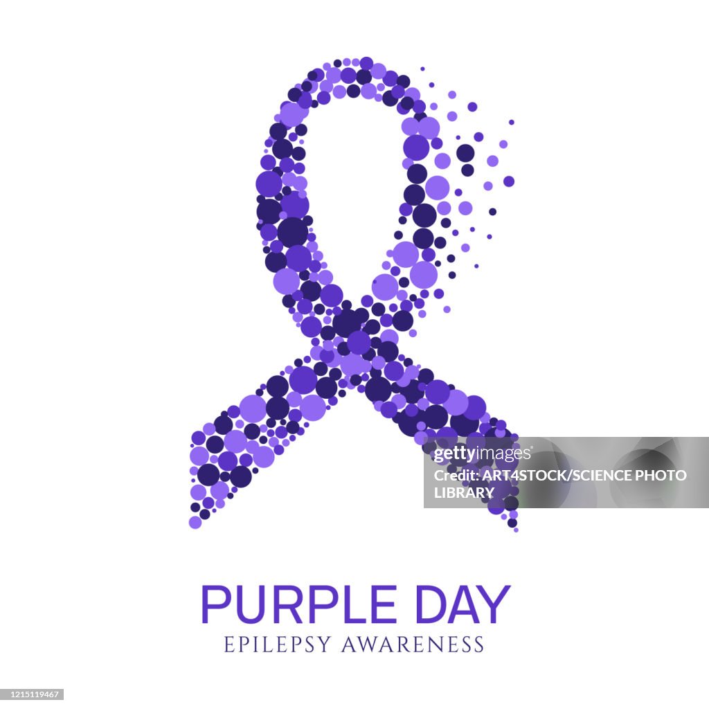 Epilepsy awareness ribbon, illustration