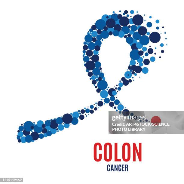 stockillustraties, clipart, cartoons en iconen met colon cancer awareness ribbon, illustration - colorectal cancer